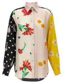 Moschino Patchwork Print Shirt Gold