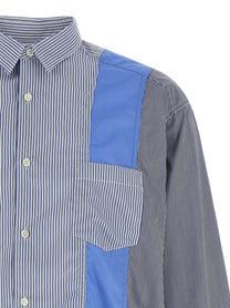 Comme Des Garҫons Homme Patchwork Shirt Blue