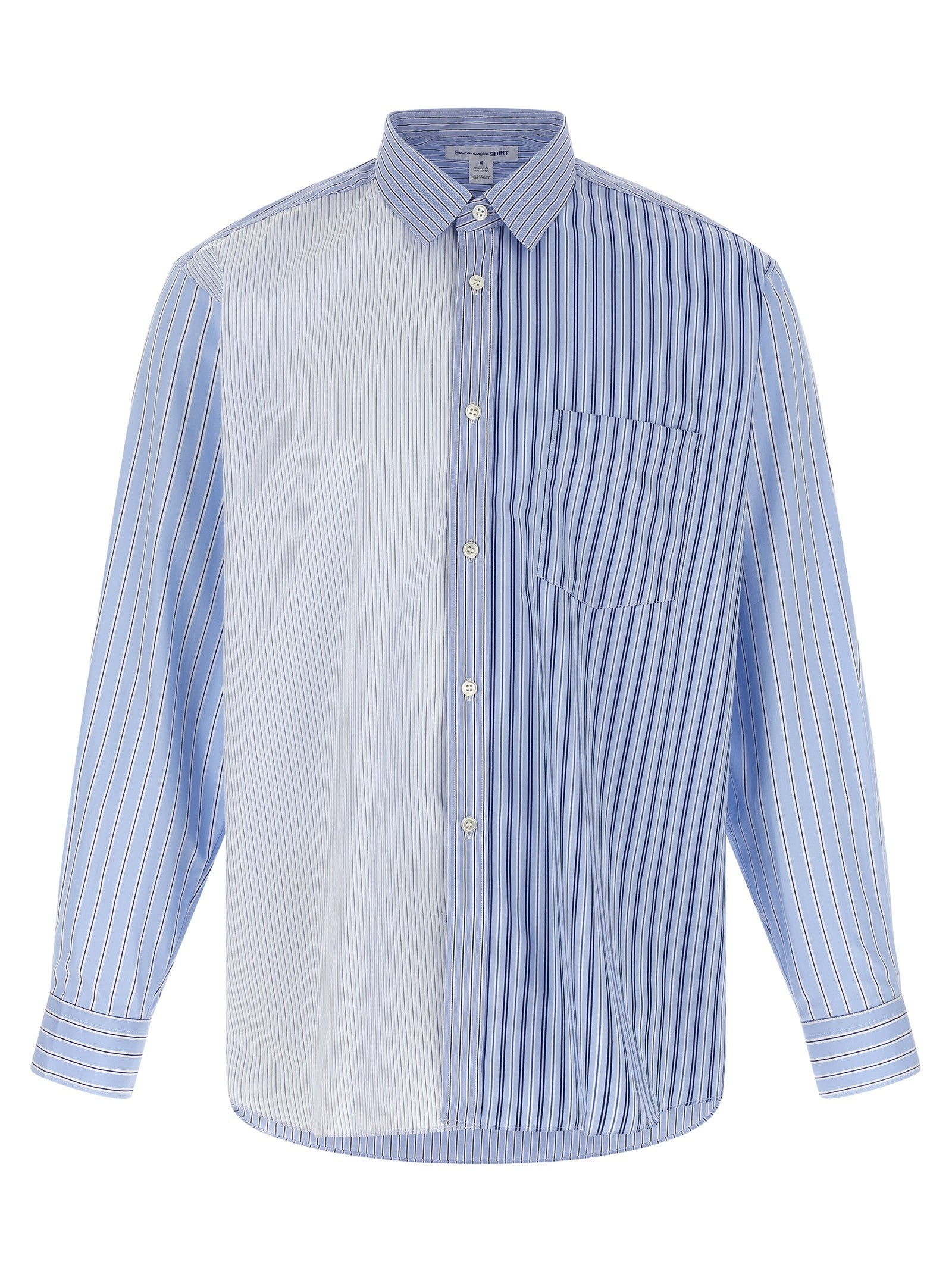 Comme Des Garcons Shirt Patchwork Shirt Blue