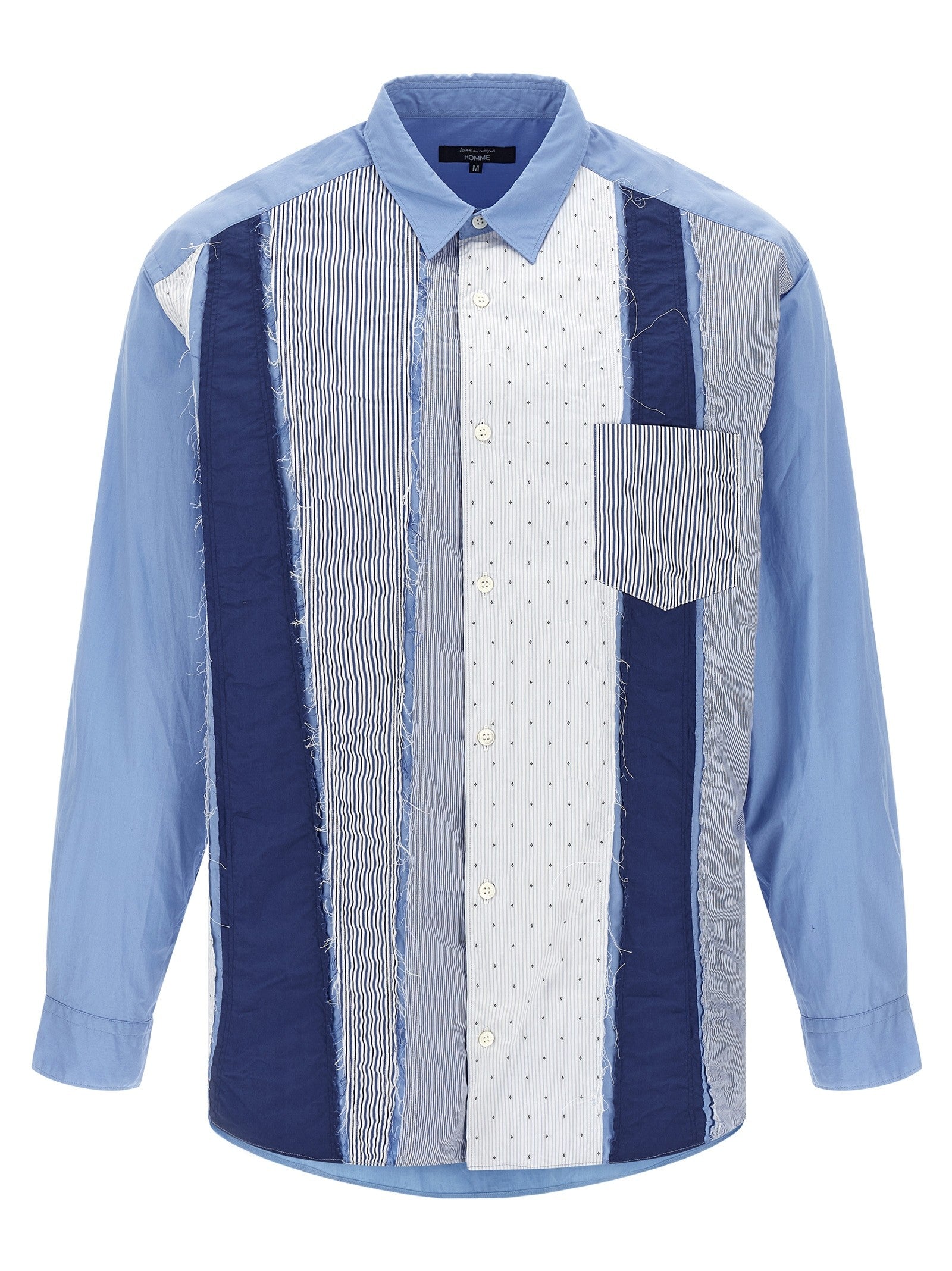 Comme Des Garҫons Homme Patchwork Shirt Blue