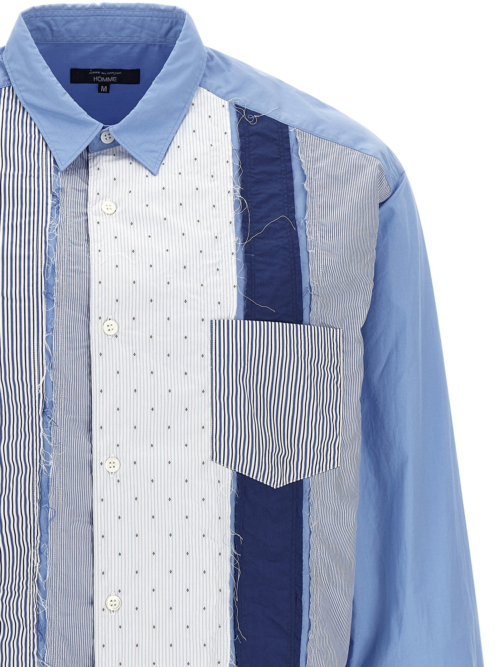 Comme Des Garҫons Homme Patchwork Shirt Blue