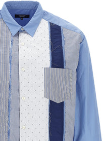 Comme Des Garҫons Homme Patchwork Shirt Blue