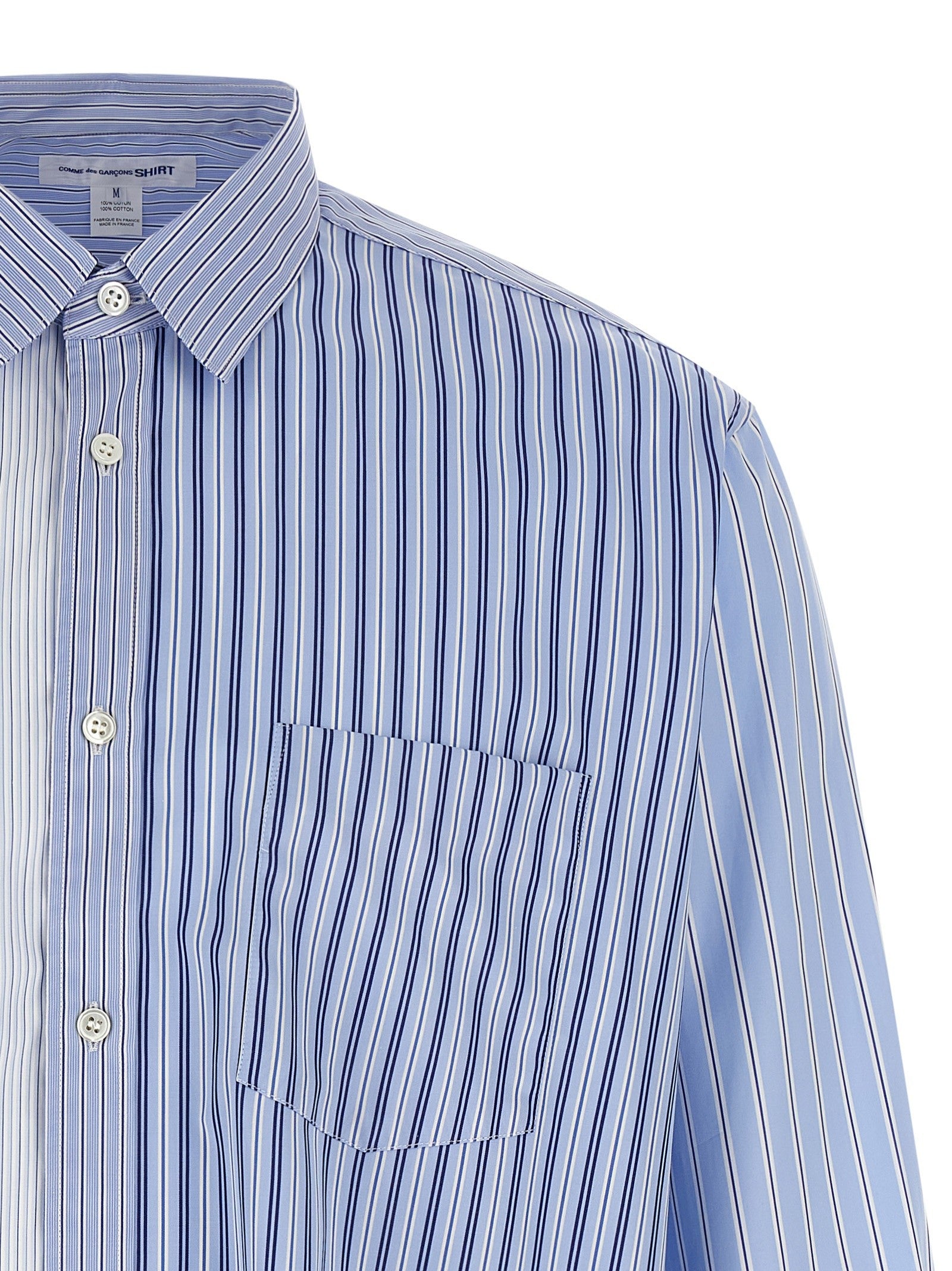 Comme Des Garcons Shirt Patchwork Shirt Blue