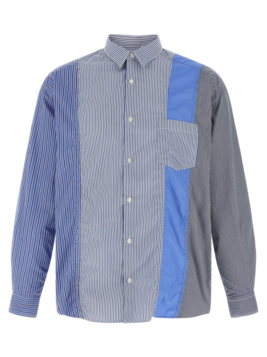 Comme Des Garҫons Homme Patchwork Shirt Blue