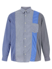 Comme Des Garҫons Homme Patchwork Shirt Blue