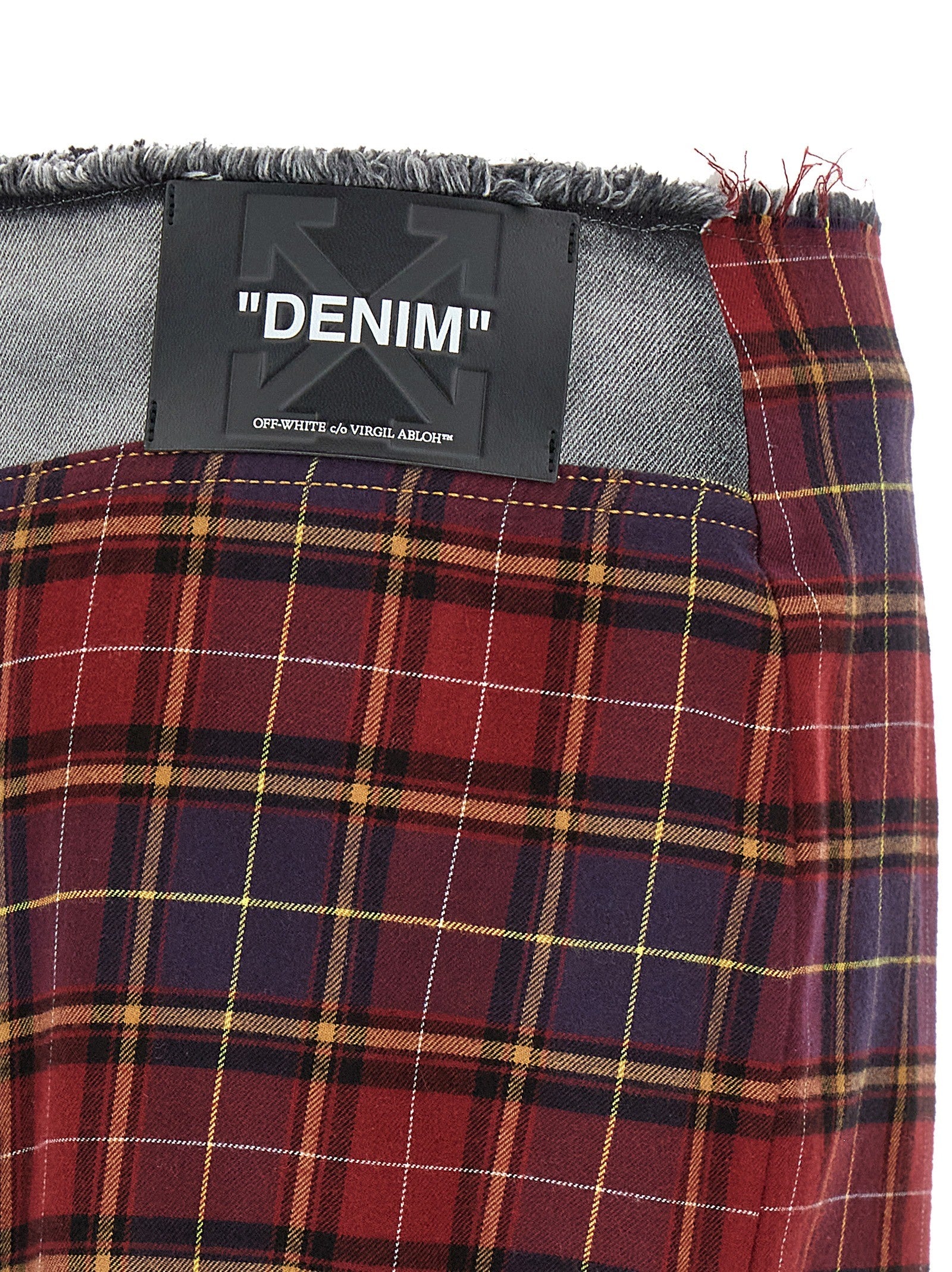 Off-White Patchwork Skirt Gold