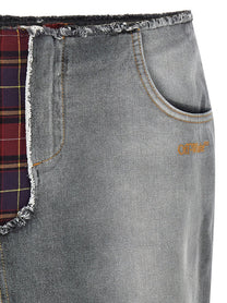 Off-White Patchwork Skirt Gold