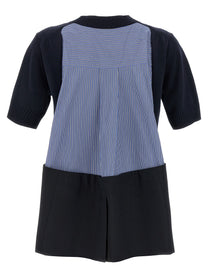 Sacai Patchwork Sweater Blue