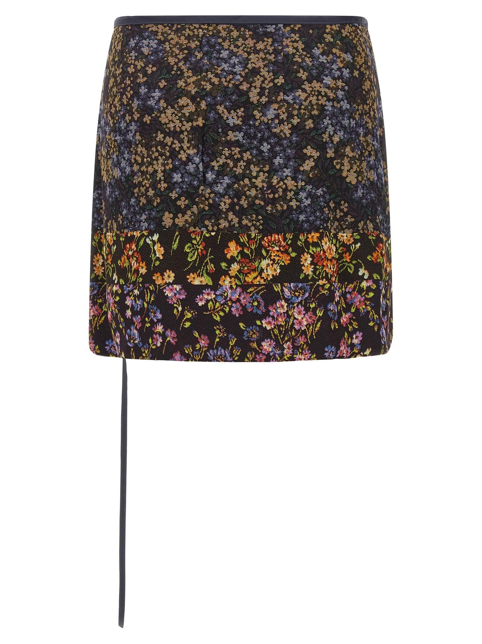 Dries Van Noten Patchwork Wrap Skirt Gold