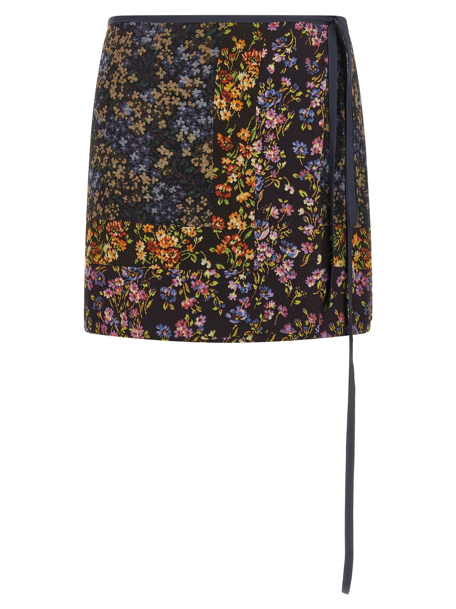 Dries Van Noten Patchwork Wrap Skirt Gold