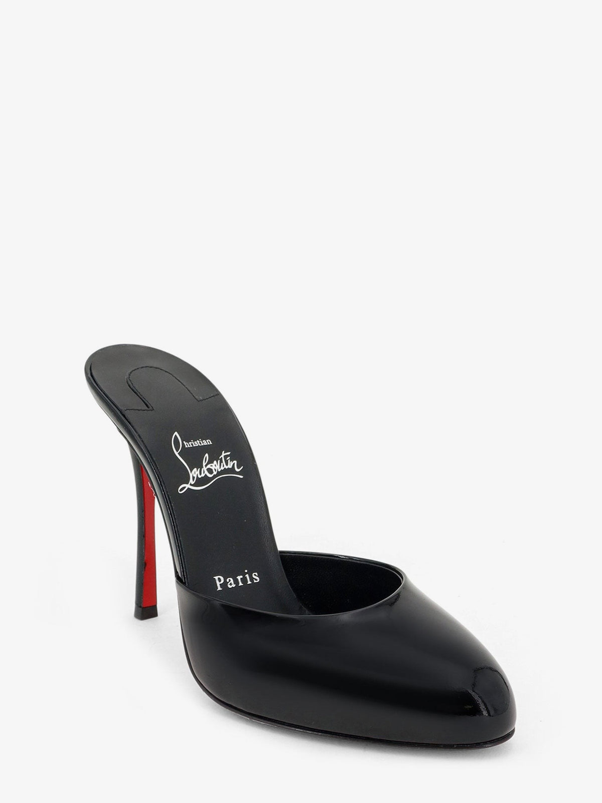 Christian Louboutin Women's Patent Leather Dolly Mule Sandals Black, view 2