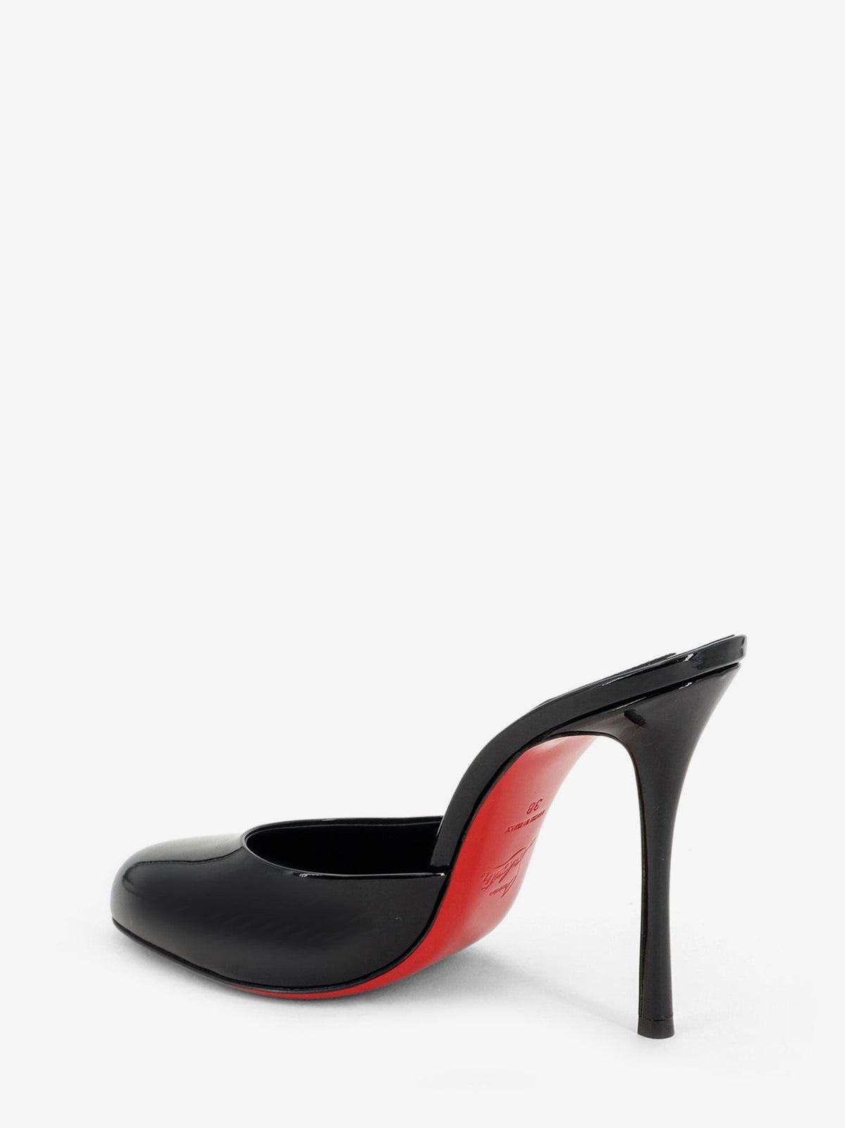Christian Louboutin Women's Patent Leather Dolly Mule Sandals Black, view 3