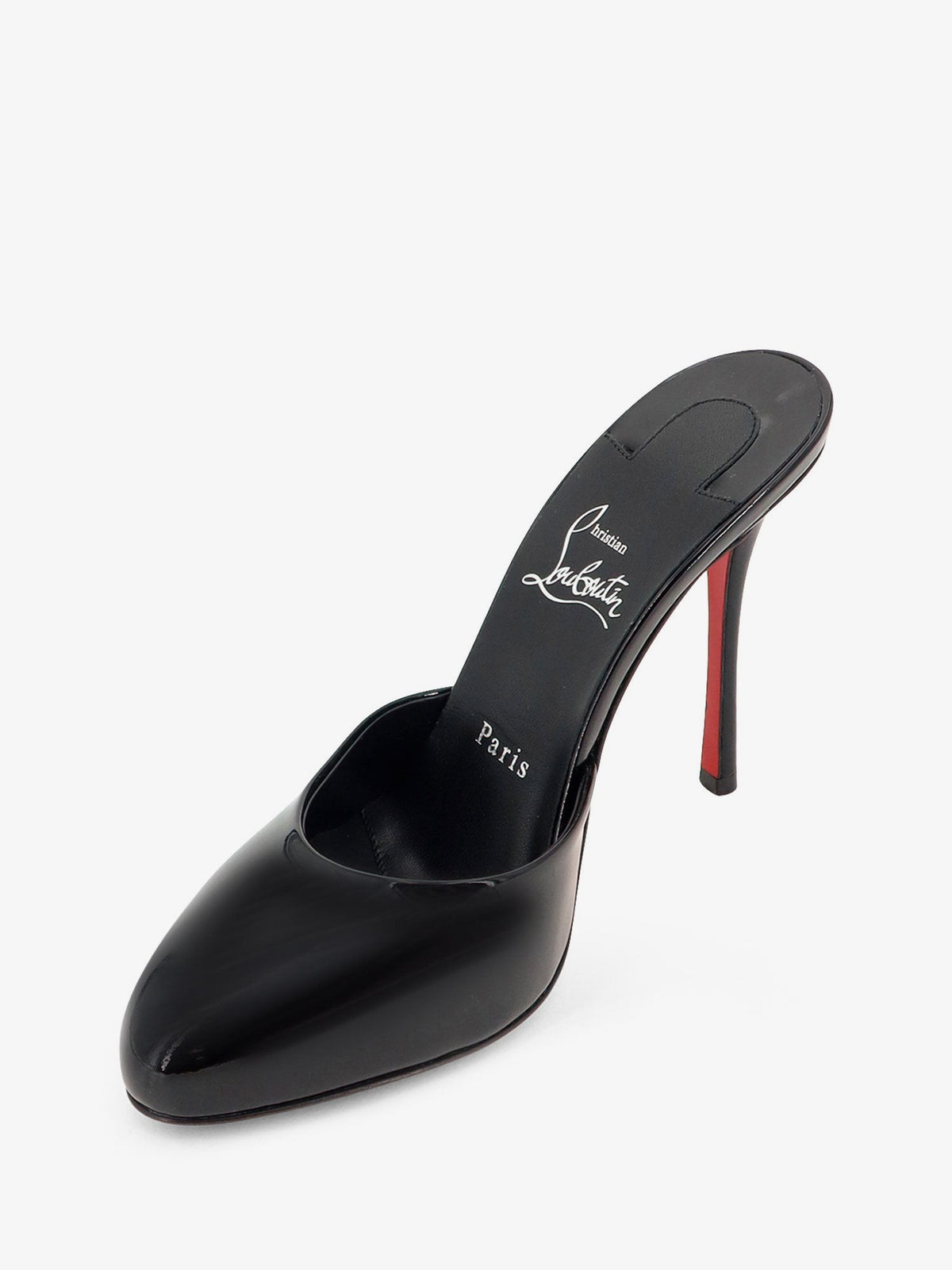 Christian Louboutin Women's Patent Leather Dolly Mule Sandals Black, view 4