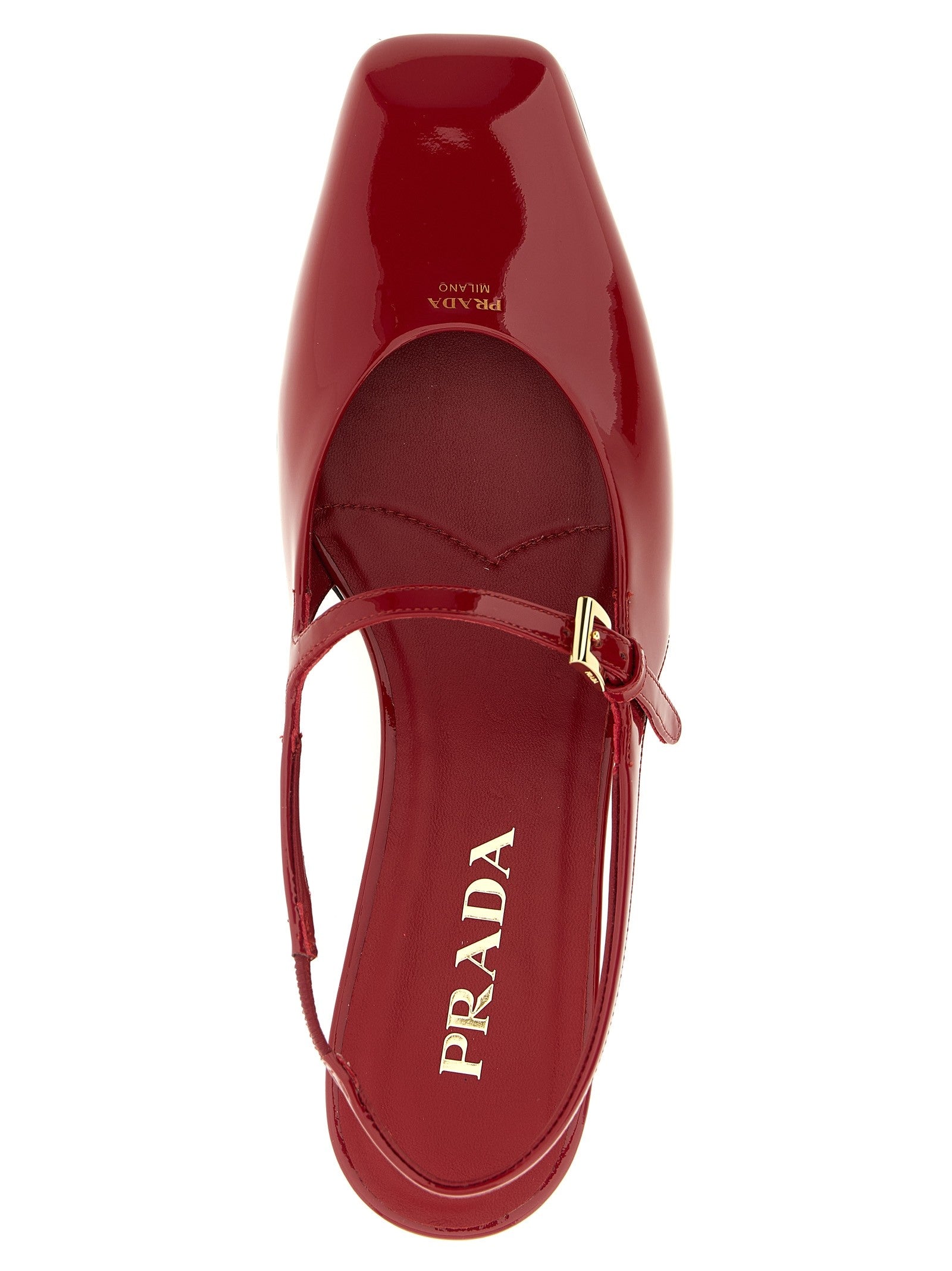 PRADA Patent Leather Slingback Red