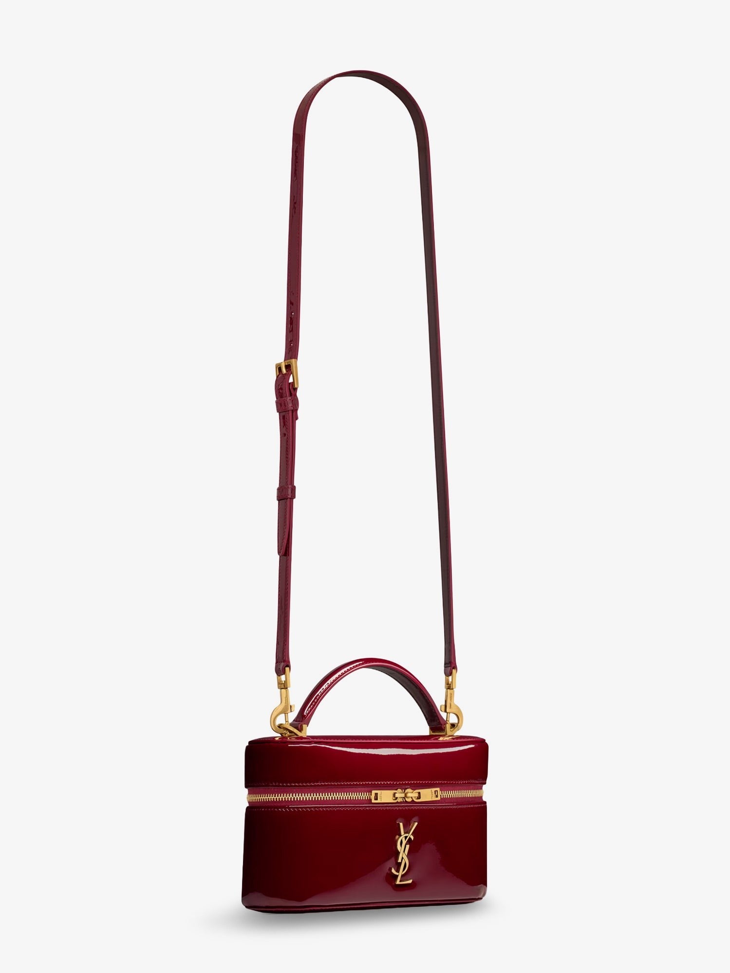 Saint Laurent Women's Patent Leather Vanity Bag Red
