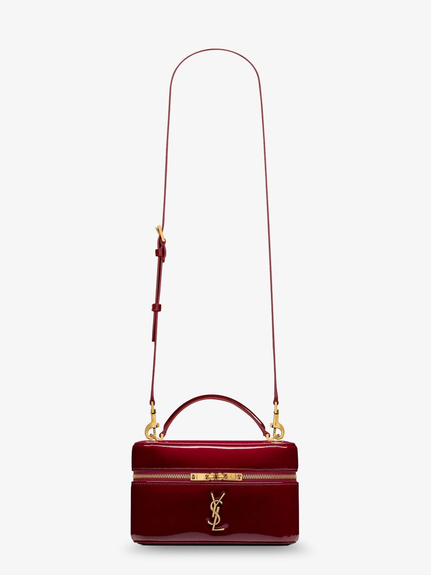Saint Laurent Women's Patent Leather Vanity Bag Red