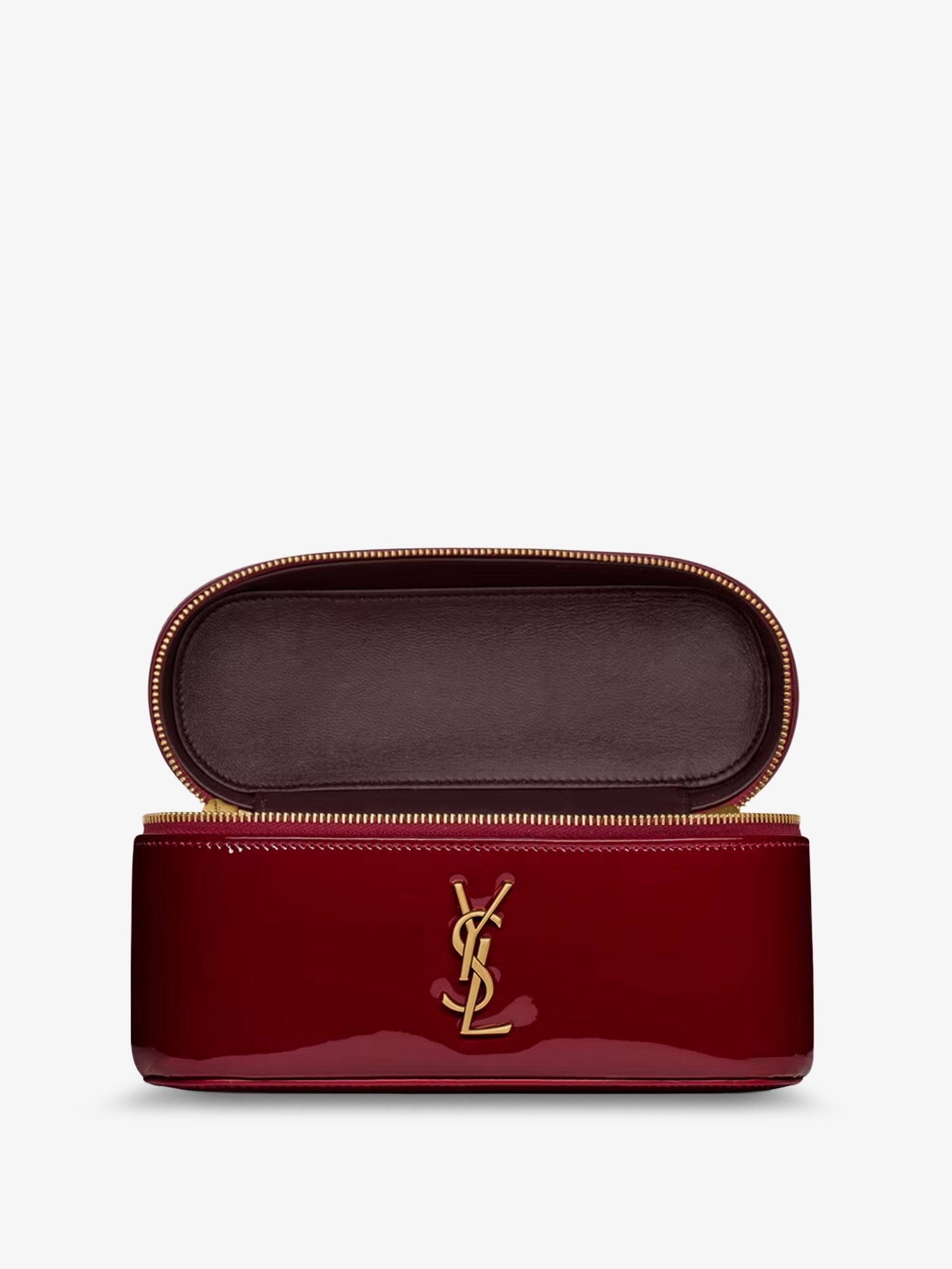 Saint Laurent Women's Patent Leather Vanity Bag Red