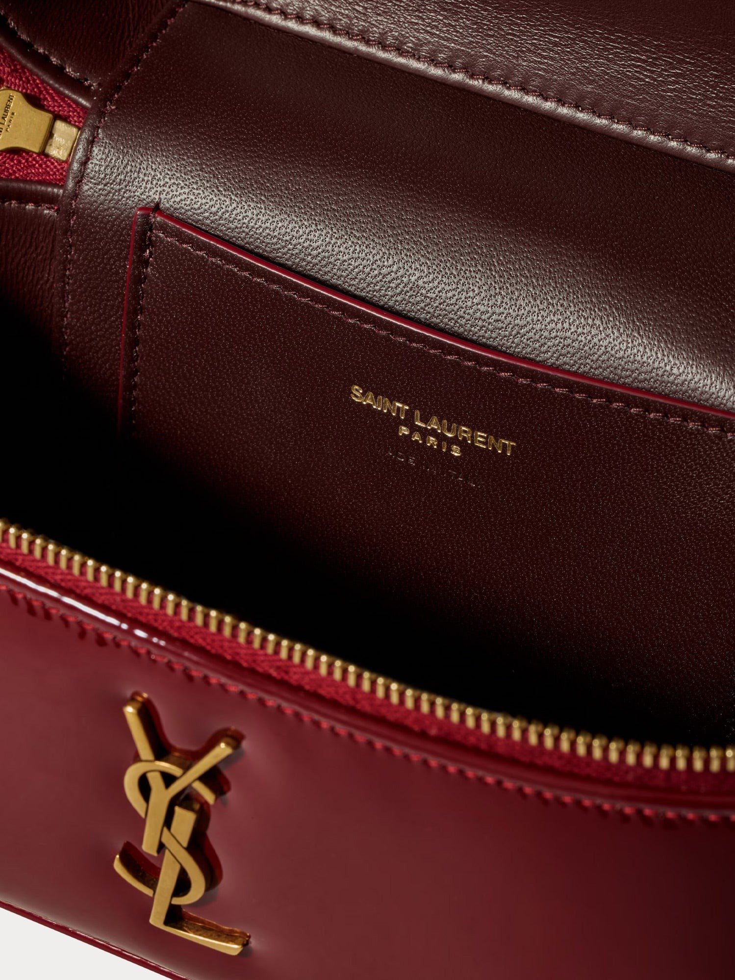 Saint Laurent Women's Patent Leather Vanity Bag Red