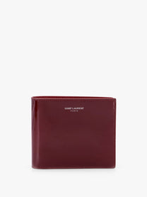 Saint Laurent Men's Patent Leather Wallet Red