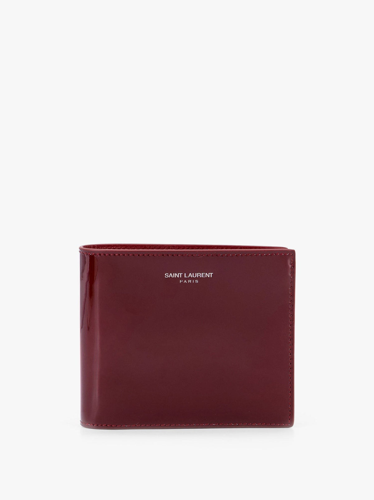 Saint Laurent Men's Patent Leather Wallet Red