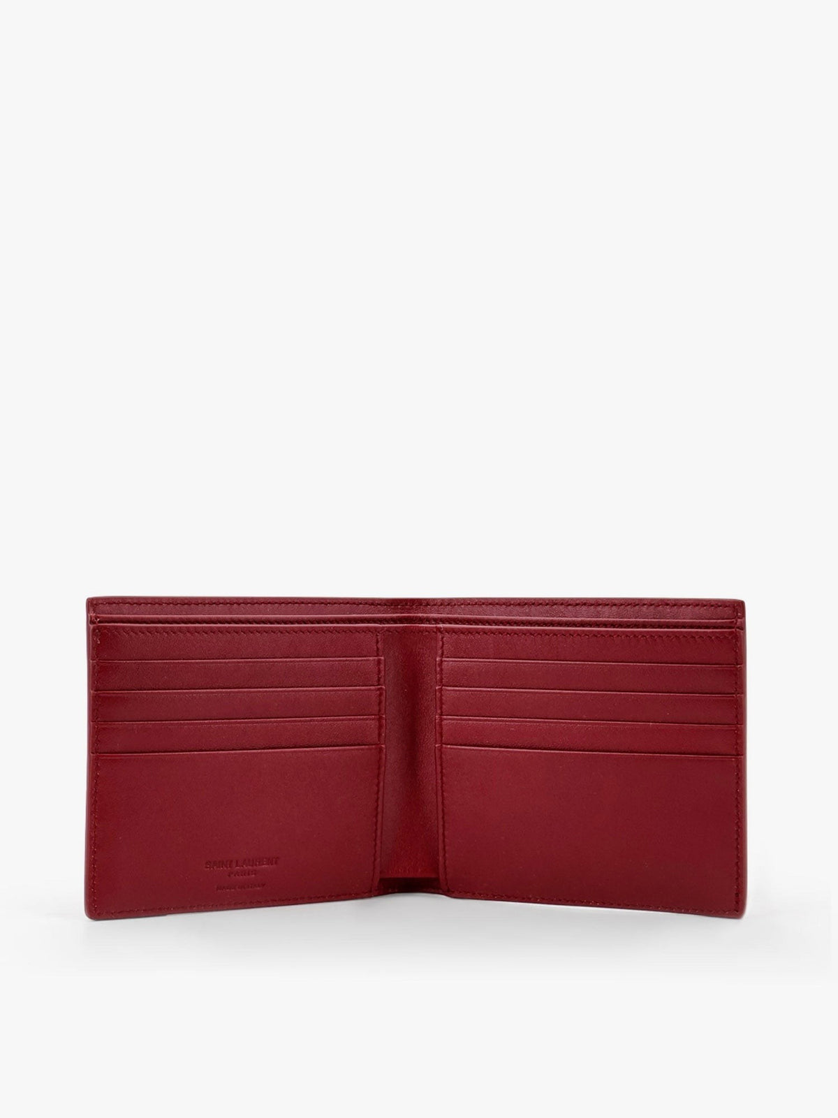 Saint Laurent Men's Patent Leather Wallet Red