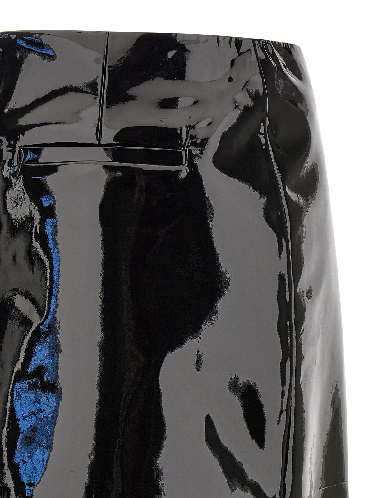 Ferragamo Patent Skirt Black, view 4