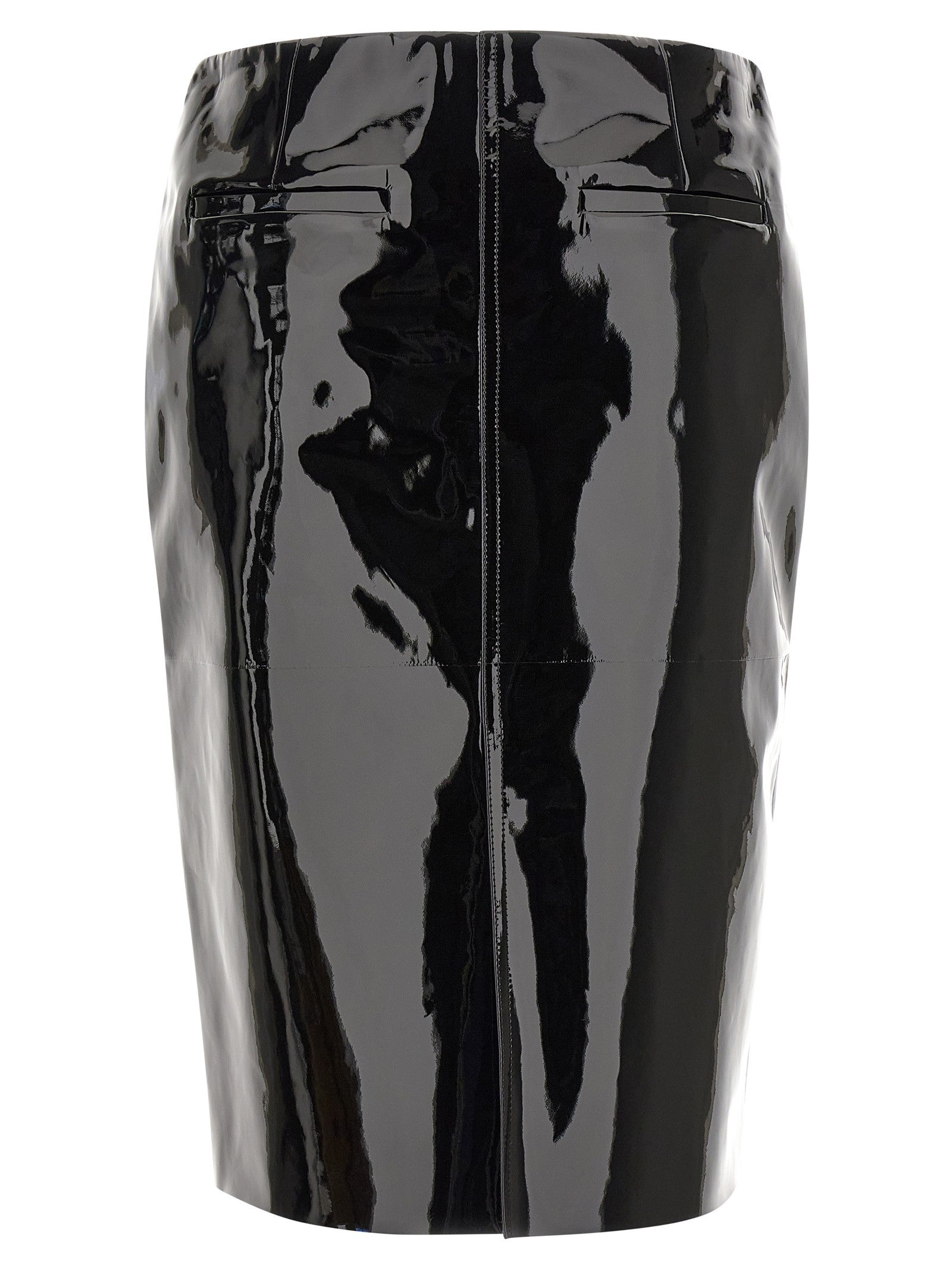 Ferragamo Patent Skirt Black
