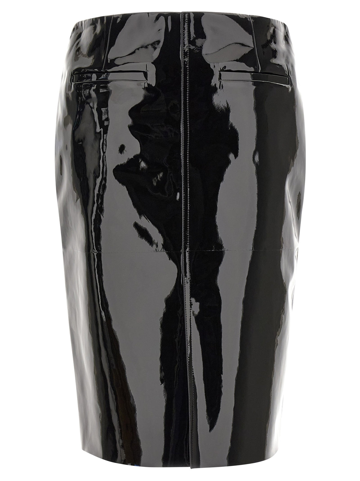 Ferragamo Patent Skirt Black, view 2