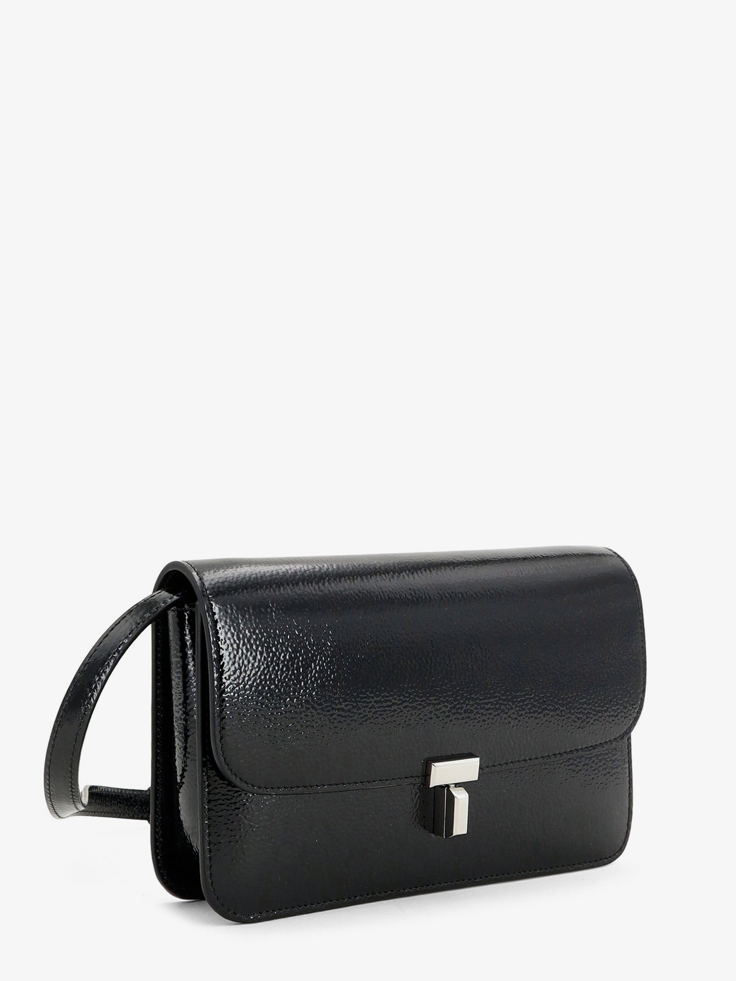 Toteme Women's Patent Lock Crossbody Bag Black
