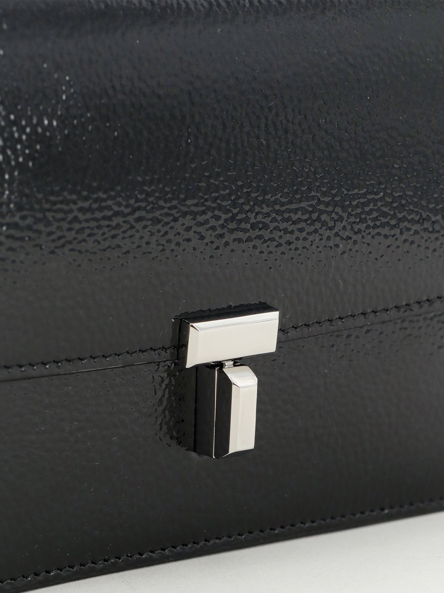 Toteme Women's Patent Lock Crossbody Bag Black