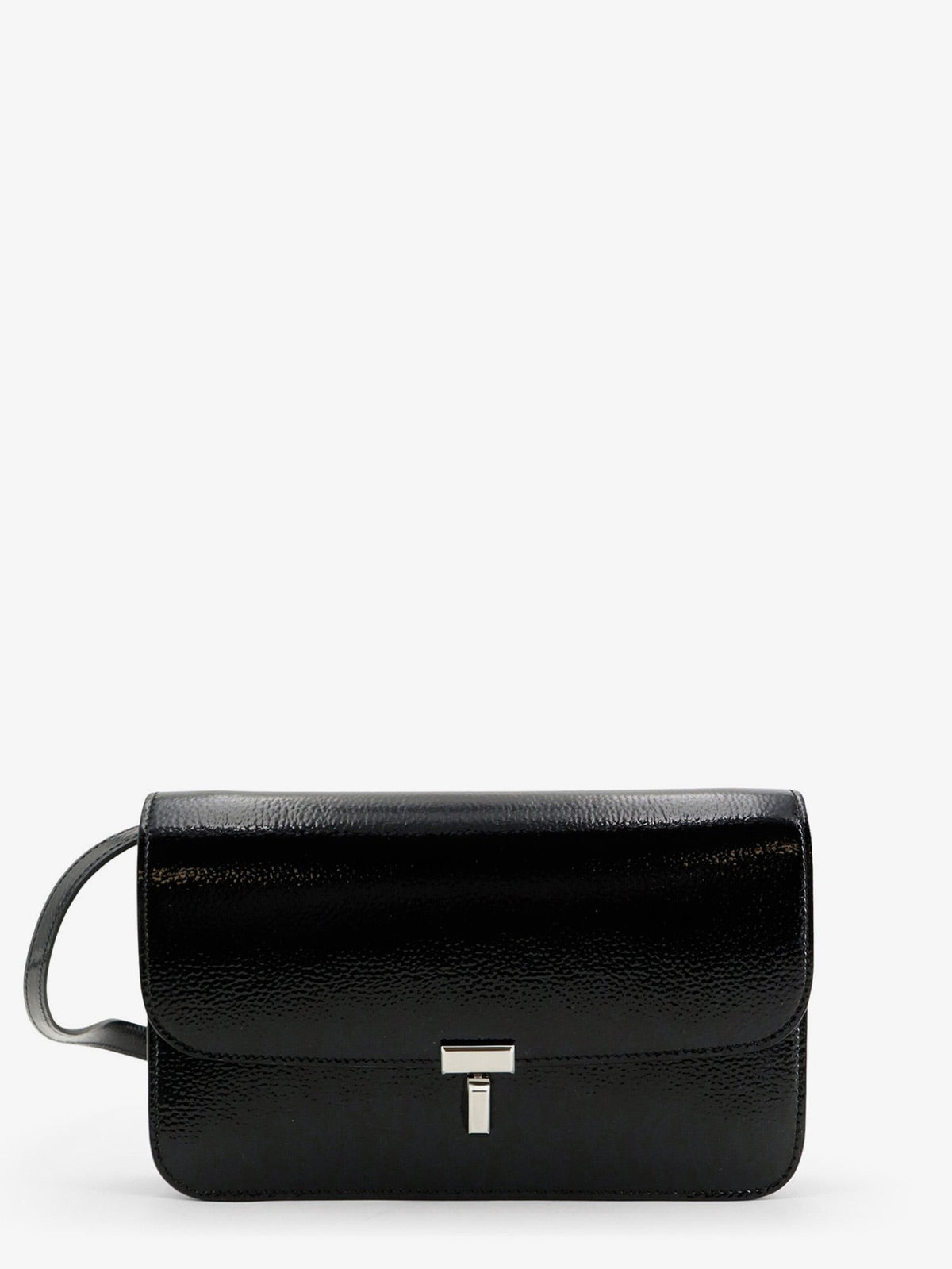 Toteme Women's Patent Lock Crossbody Bag Black
