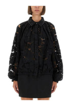 Patou Women's Lace Balloon Blouse Black