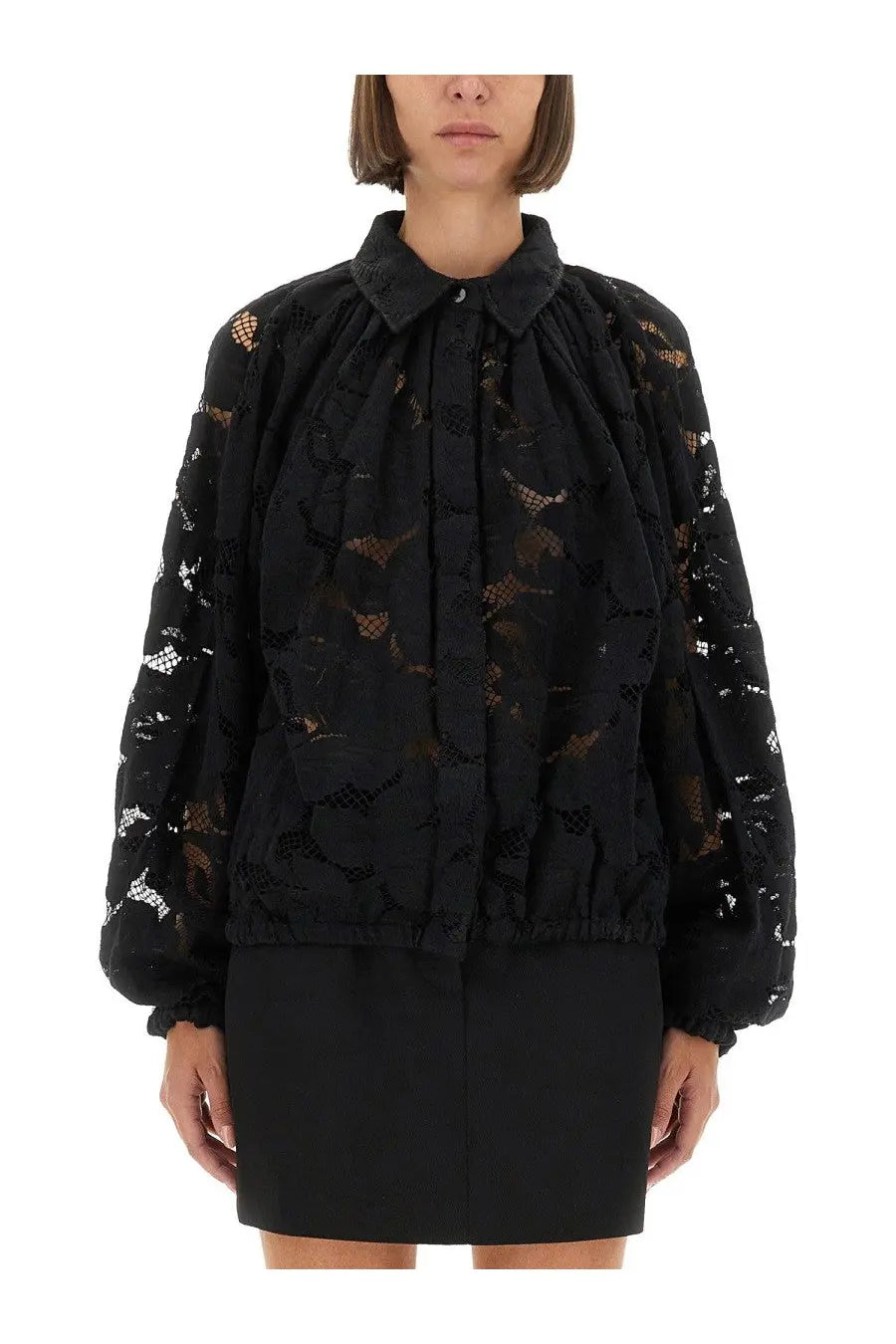 Patou Women's Lace Balloon Blouse Black