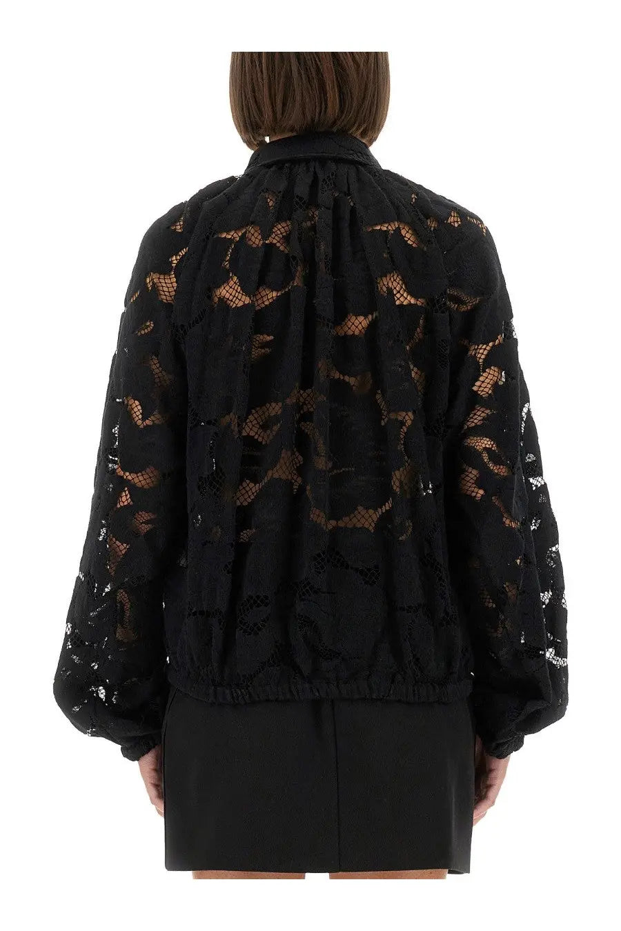 Patou Women's Lace Balloon Blouse Black, view 3