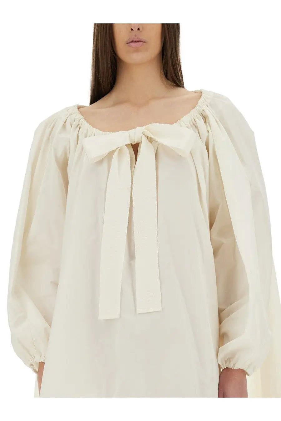 Patou Women's Ruffle Hem Dress White, view 4