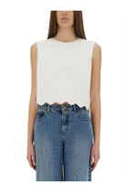 Patou Women's Short Poplin Top White