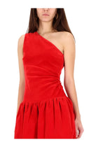Patou Women's One Shoulder Mini Dress Bloomer Effect Red, view 4