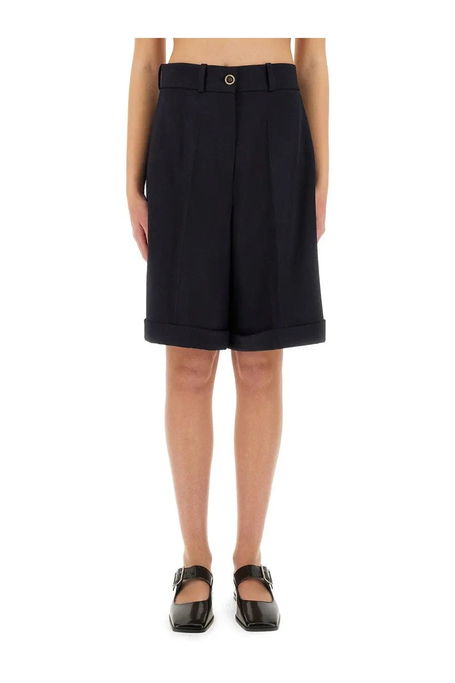 Patou Women's Wool Bermuda Shorts Blue
