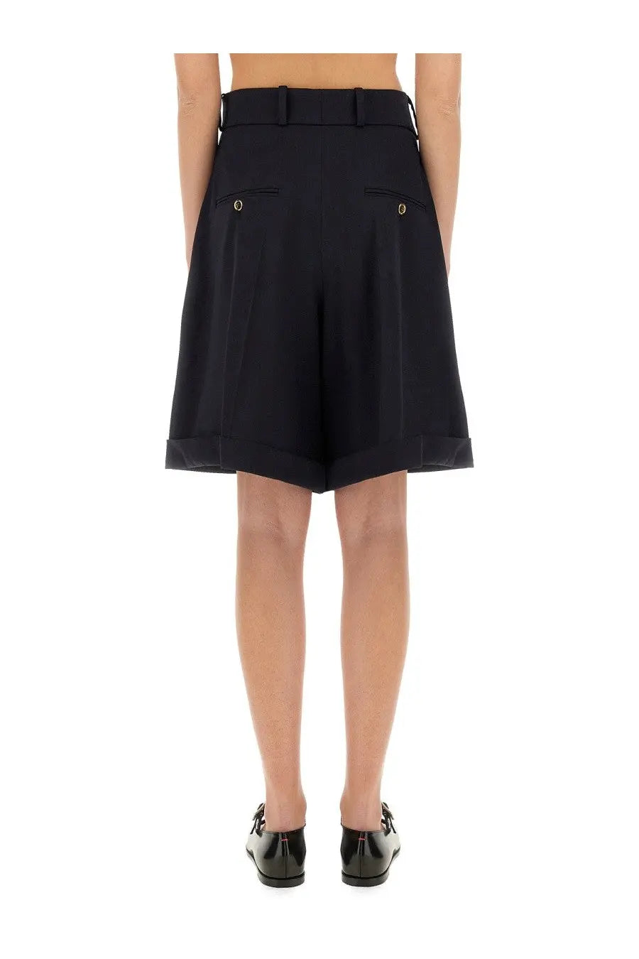 Patou Women's Wool Bermuda Shorts Blue, view 3