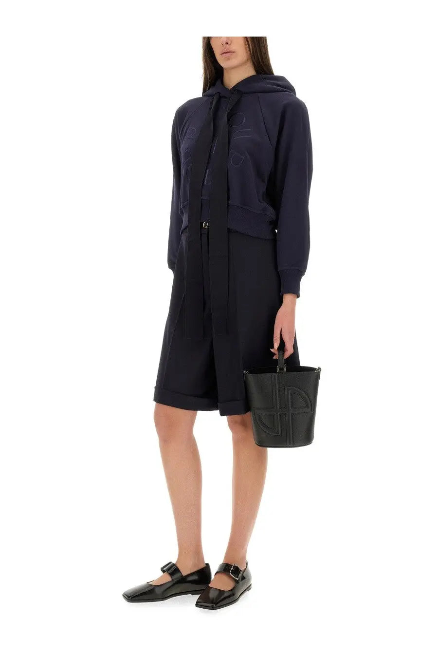 Patou Women's Wool Bermuda Shorts Blue, view 2