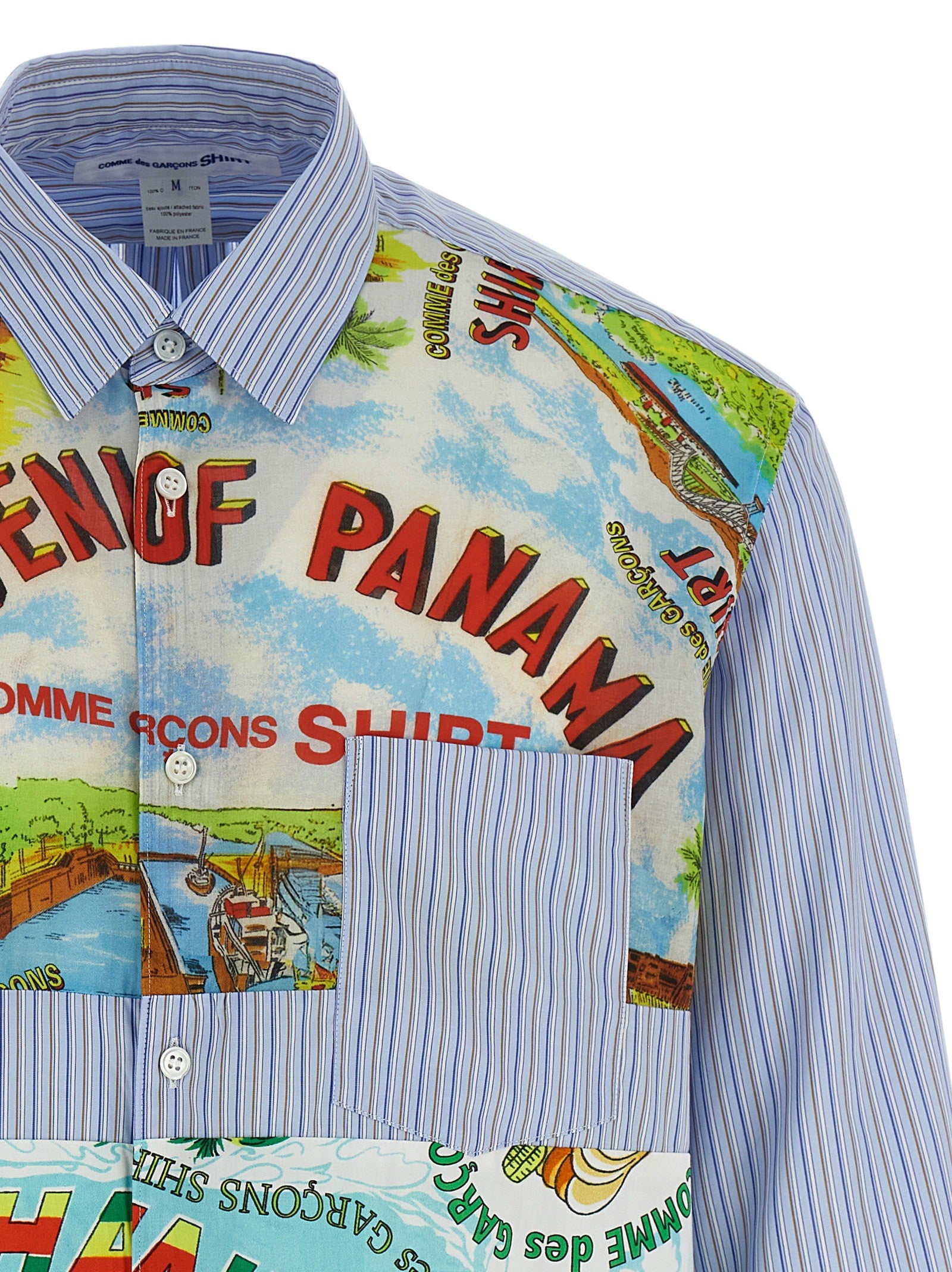 Comme Des Garcons Shirt Patterned Inserts Shirt Gold