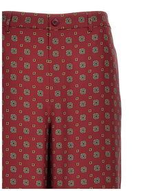 Moschino Patterned Pants Red