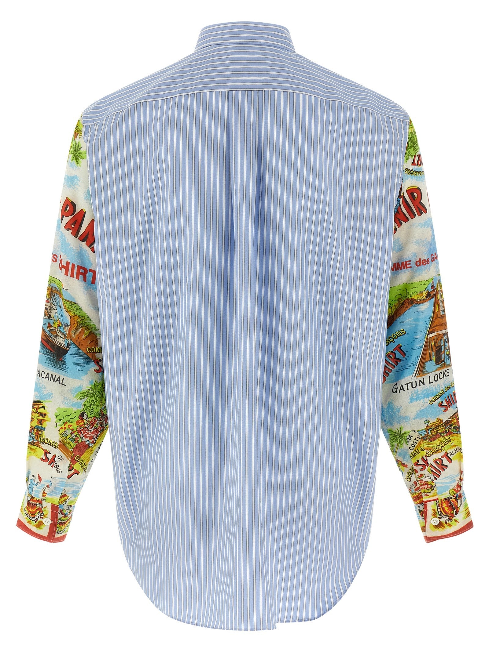 Comme Des Garcons Shirt Patterned Sleeve Shirt Gold