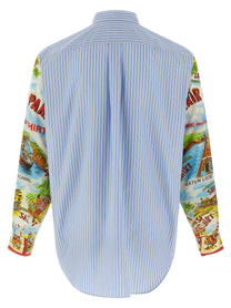 Comme Des Garcons Shirt Patterned Sleeve Shirt Gold