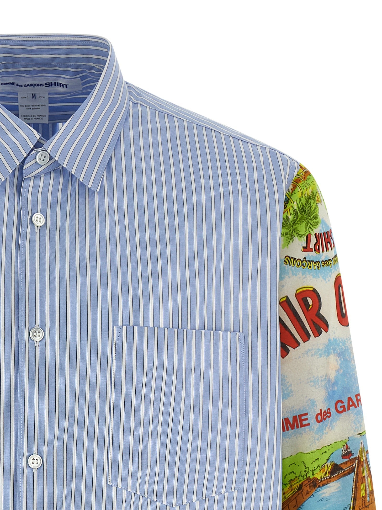 Comme Des Garcons Shirt Patterned Sleeve Shirt Gold