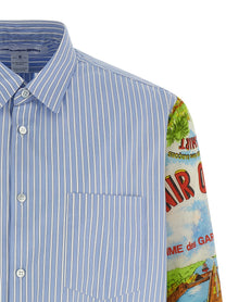 Comme Des Garcons Shirt Patterned Sleeve Shirt Gold