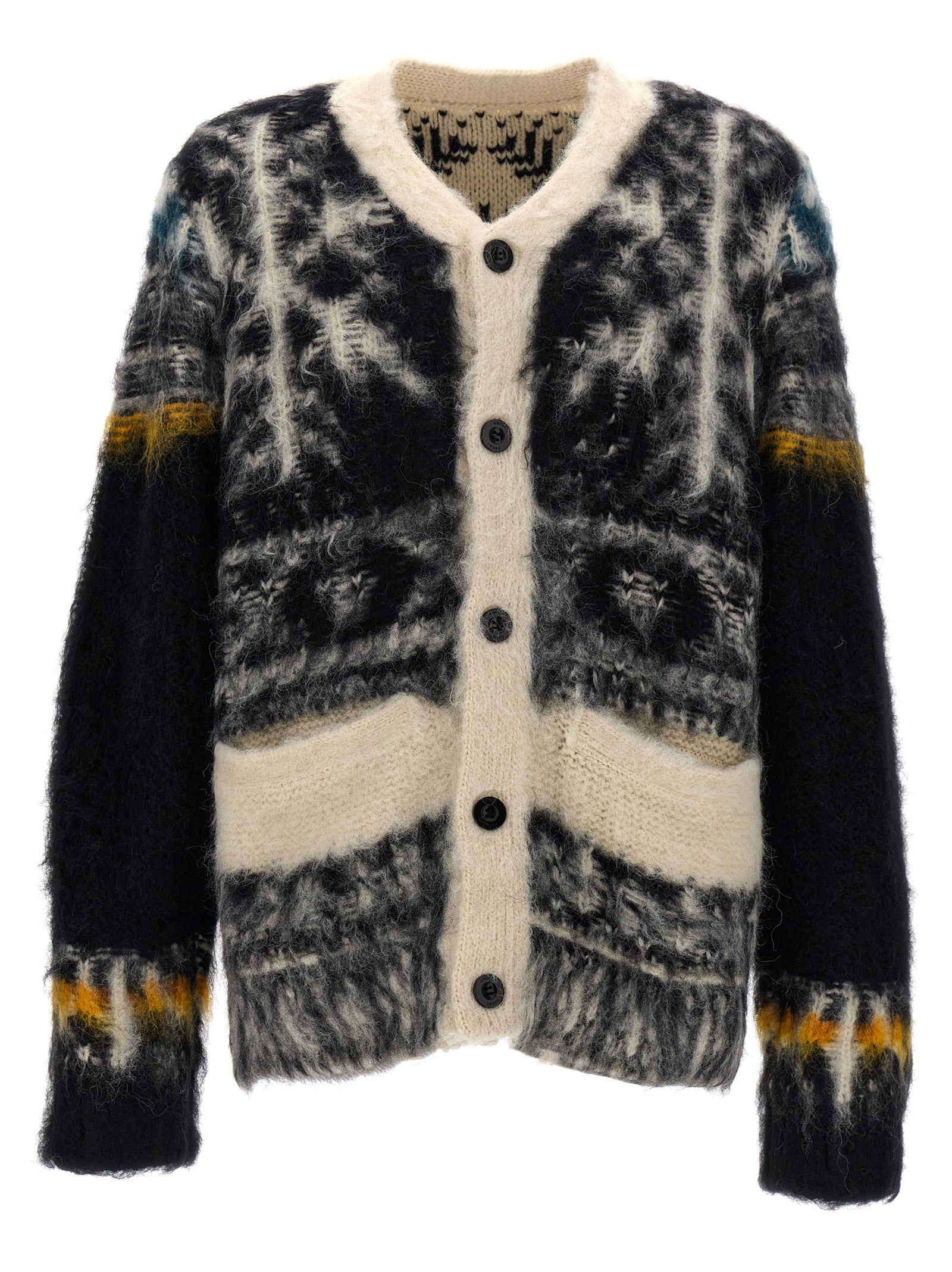 Sacai Patterned Sweater Gold