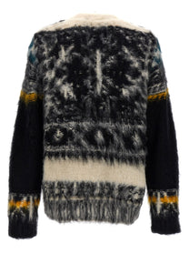 Sacai Patterned Sweater Gold