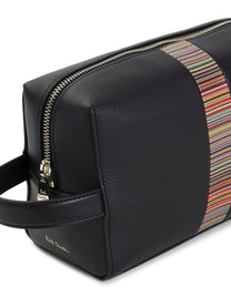 Paul Smith - Paul Smith Signature Stripe leather washbag - Men’s Bags