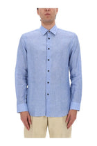 Paul Smith Men's Linen Shirt Blue, view 5